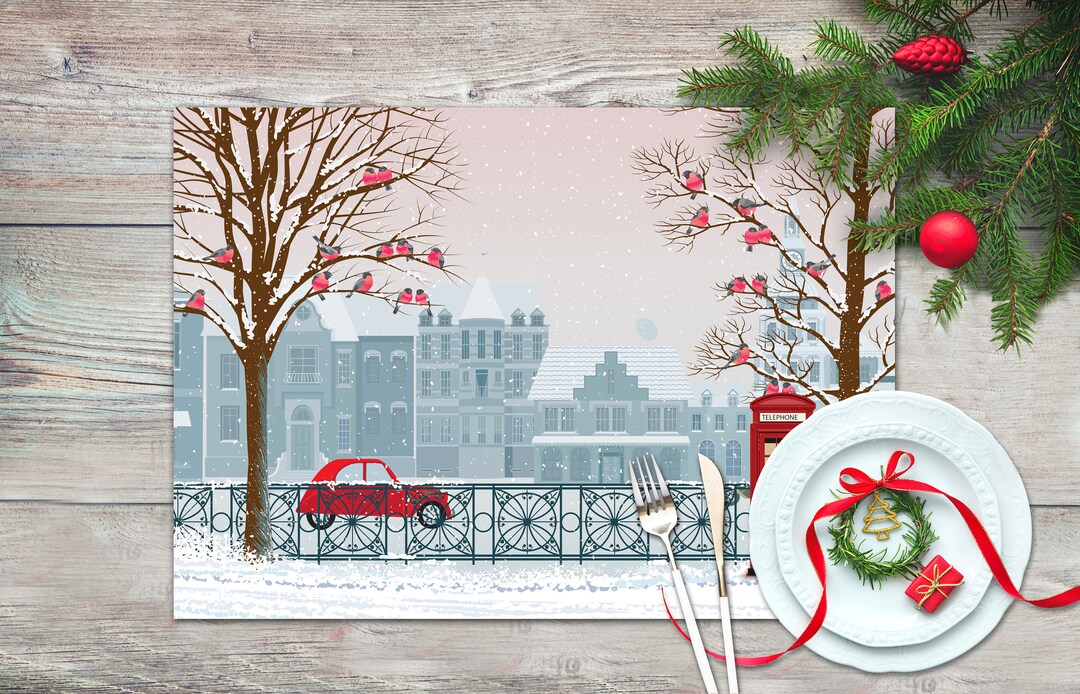 London Design Table Placemats Placemats Set of 2, 4, 6 Washable Dining Table Mats Housewarming