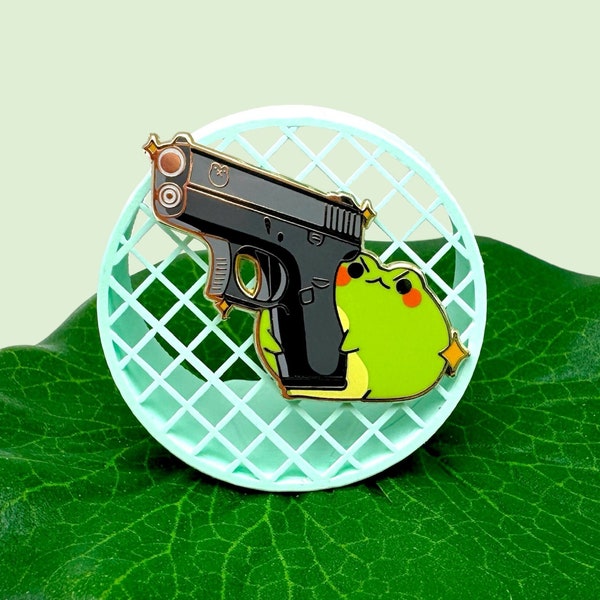 Gun Frog Hard Enamel Pin