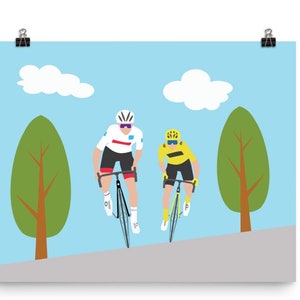Jonas Vingegaard Tadej Pogačar Fightiing | Tour De France 2022 | Magic moment | Art Print