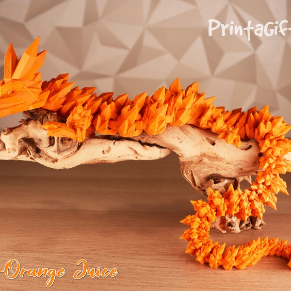 Dragon de Cristal Orange Juice 3D Personnalisé - Cadeau d'Anniversaire Unique - Décoration d'Intérieur Design