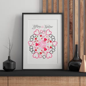 Arte murale stampabile personalizzata di San Valentino, arte murale personalizzata, regalo unico, decorazione murale moderna, download digitale