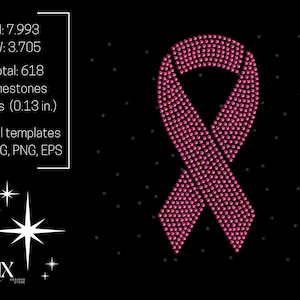 Awarenes Ribbon, ss10, rhinestone template digital download, svg, eps, png
