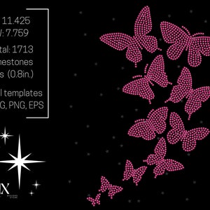 Schmetterlinge Vorlage Strass Vorlage digitaler Download, Schmetterling Design, Strass SVG Design, digitales Design SVG