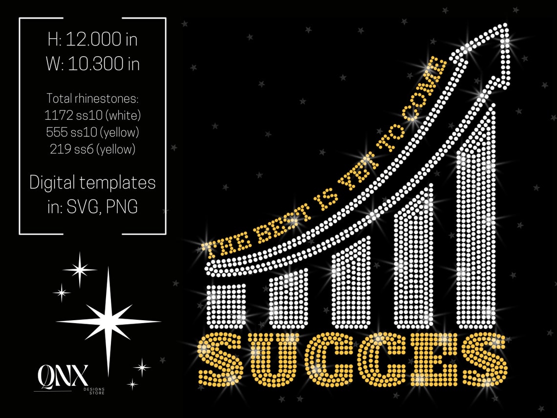 Victory Rhinestone Template Success Rhinestone Template SVG | Motivational Rhinestone Design - Etsy