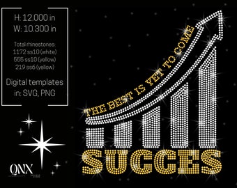Success Rhinestone Template SVG | Motivational rhinestone design