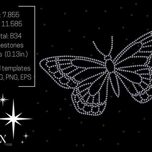 Téléchargement numérique de modèle de strass papillon, conception de papillon, conception de svg de strass, svg de conception numérique