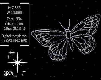 Molde de borboleta com strass, SVG PNG EPS (Download digital)