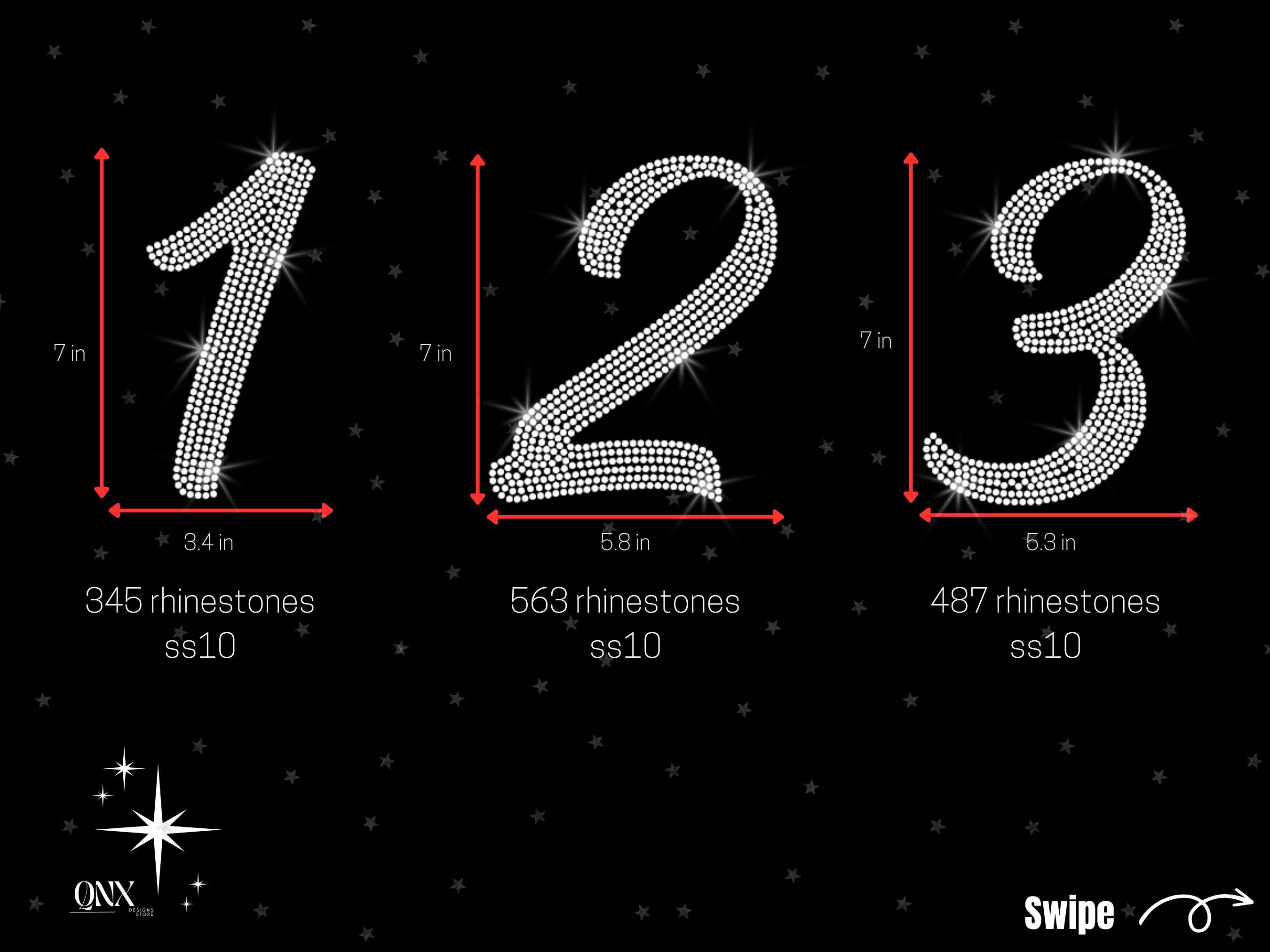 Numbers Rhinestone Template, SVG Font Design (digital Download) - Etsy