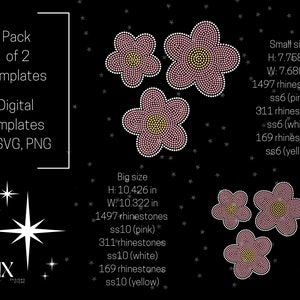 Rhinestone Flowers Template | Flowers design | Bundle | Rhinestone Flower | Rhinestone flower Design | Rhinestone template | ss10 | ss6