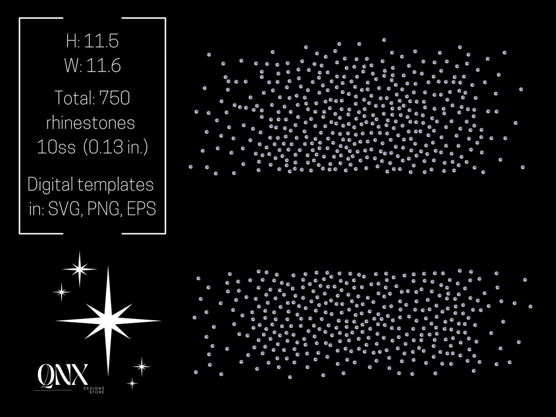 Rhinestone Scatter Template Scatter Pattern Rhinestone Etsy