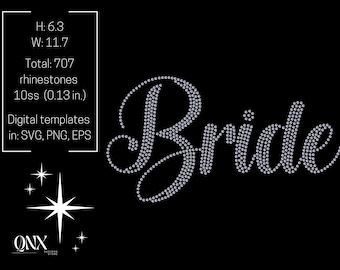 Bride Rhinestone Template ss10, rhinestone svg desing, instant download Svg, digital design svg