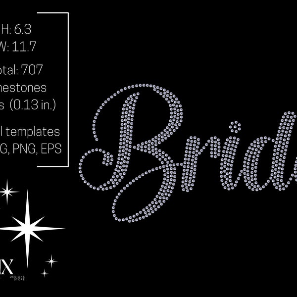 Bride Rhinestone Template ss10, rhinestone svg desing, instant download Svg, digital design svg