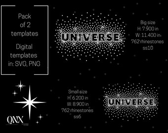 Universe Rhinestone Template, Cheer Design (Digital Download)