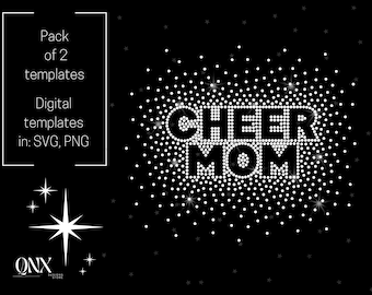 Cheer Mom Scatter Rhinestone Design - Two sizes included