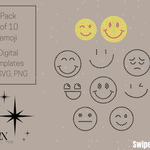 Emoji Paket | Strass Vorlage | ss10, emoji | Smiley-Design | svg | smile svg | Smileys Strass
