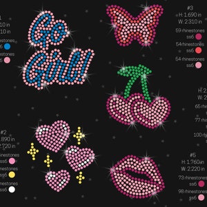 Cute Rhinestone Designs Bundle | Rhinestone Hearts | Cherrys ...
