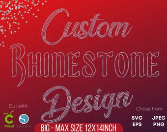 Custom Rhinestone Design | Max Workspace 12x14 BIG | Rhinestone Template | Rhinestone Svg | Bling File | Customized rhinestone template