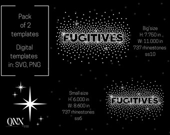 Fugitives Cheer template rhinestone template digital download, Cheer design, Cheerleader rhinestone svg design, digital design svg