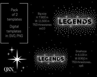 Legends Rhinestone Template, Cheer Design SVG, PNG, EPS (Digital Download)