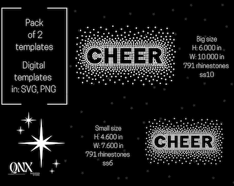 Cheer template rhinestone template digital download, Cheer design, Cheerleader rhinestone svg design, digital design svg