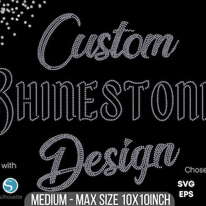 Custom Rhinestone Design | Max Workspace 10x10 | Rhinestone Template | Rhinestone Svg | Bling File | Customized digital rhinestone template