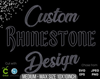 Custom Rhinestone Design | Max Workspace 10x10 | Rhinestone Template | Rhinestone Svg | Bling File | Customized digital rhinestone template