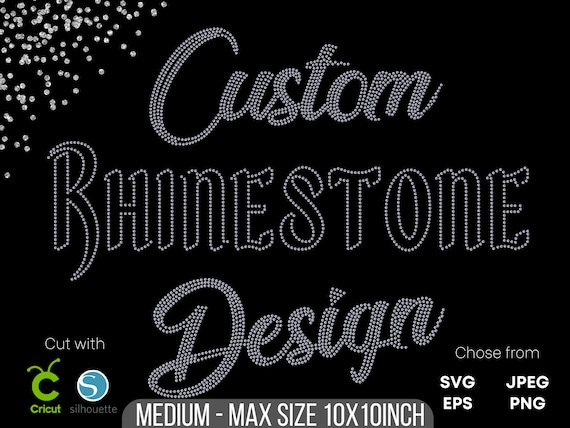 Custom Rhinestone Design | Max Workspace 10x10 | Rhinestone Template | Rhinestone Svg | Bling File | Customized digital rhinestone template