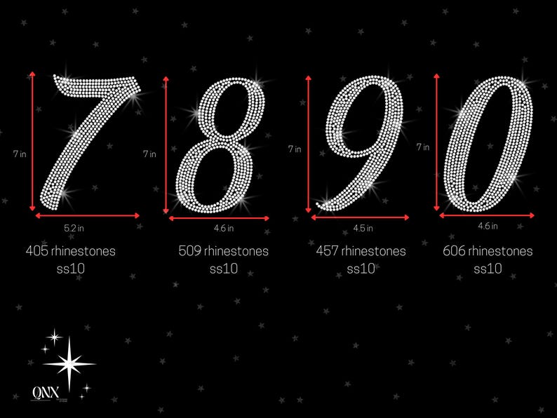 Numbers Rhinestone Template, SVG Font Design (digital Download) - Etsy