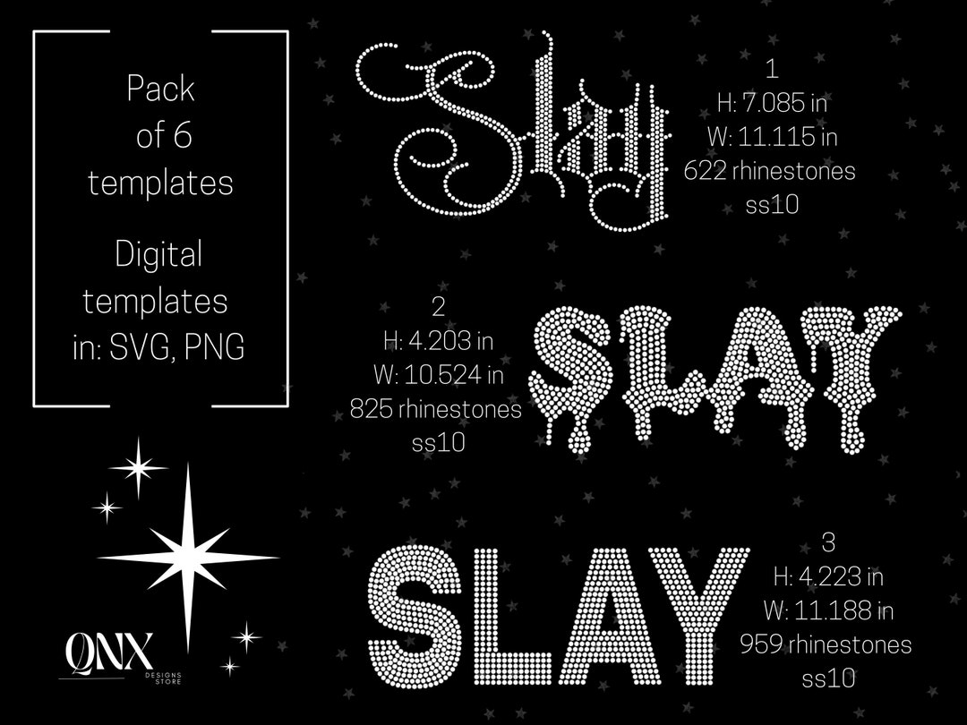 Slay Template Rhinestone Template Digital Download Slay Etsy