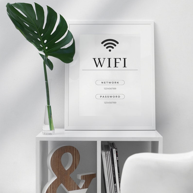 Guest Wifi Sign, Editable and Printable Airbnb Host Sign, Airbnb ...