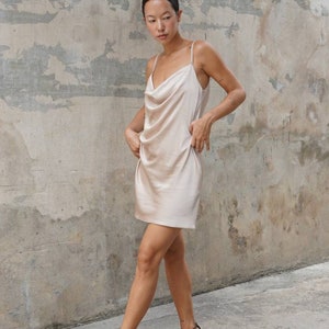 Women&#39;s silk slip dress, Mini Dress, Party silk dress, Wedding Guest Dress