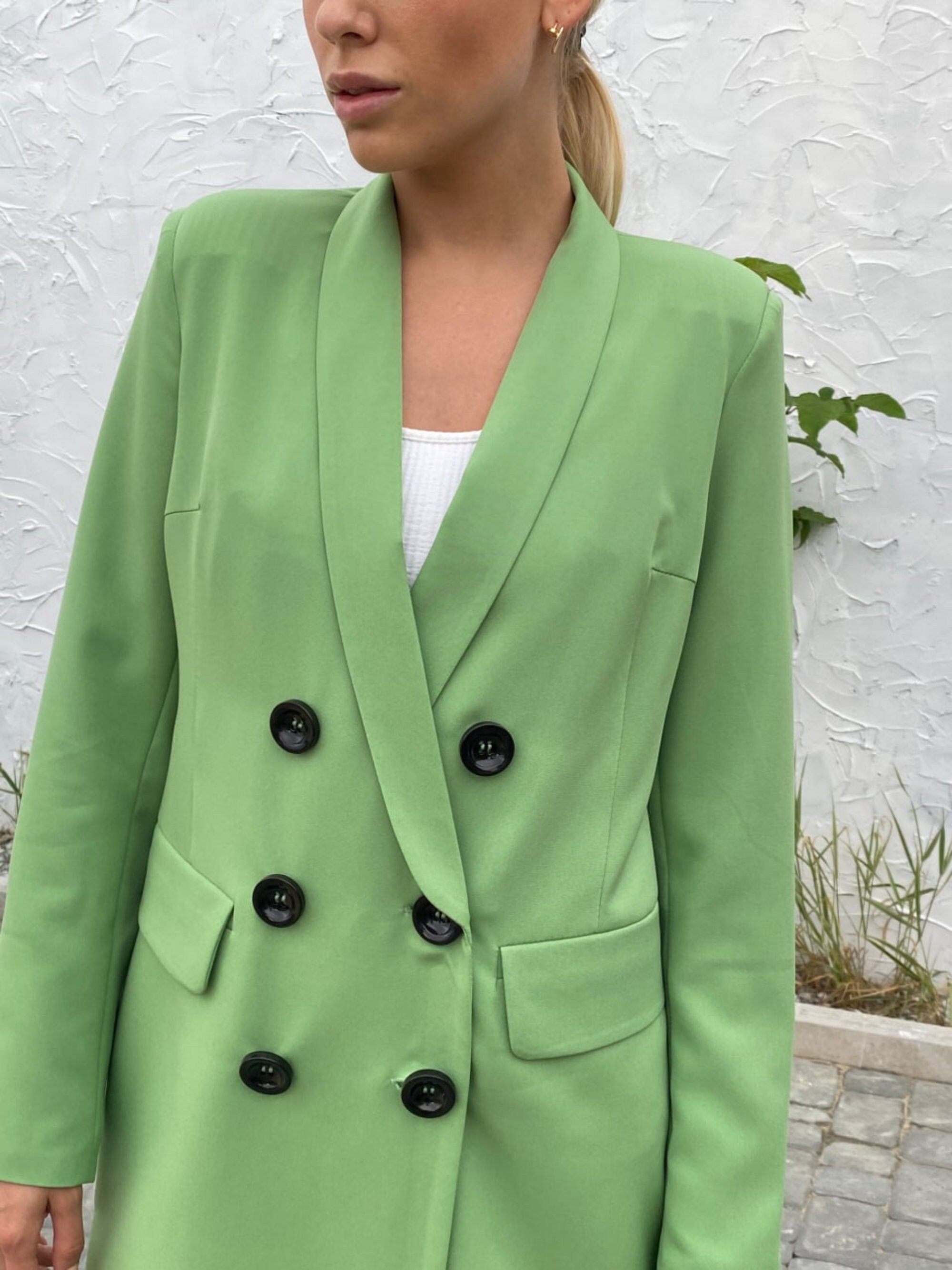 Women's Double Breasted Blazer, Fall Jacket With Pockets, Women's