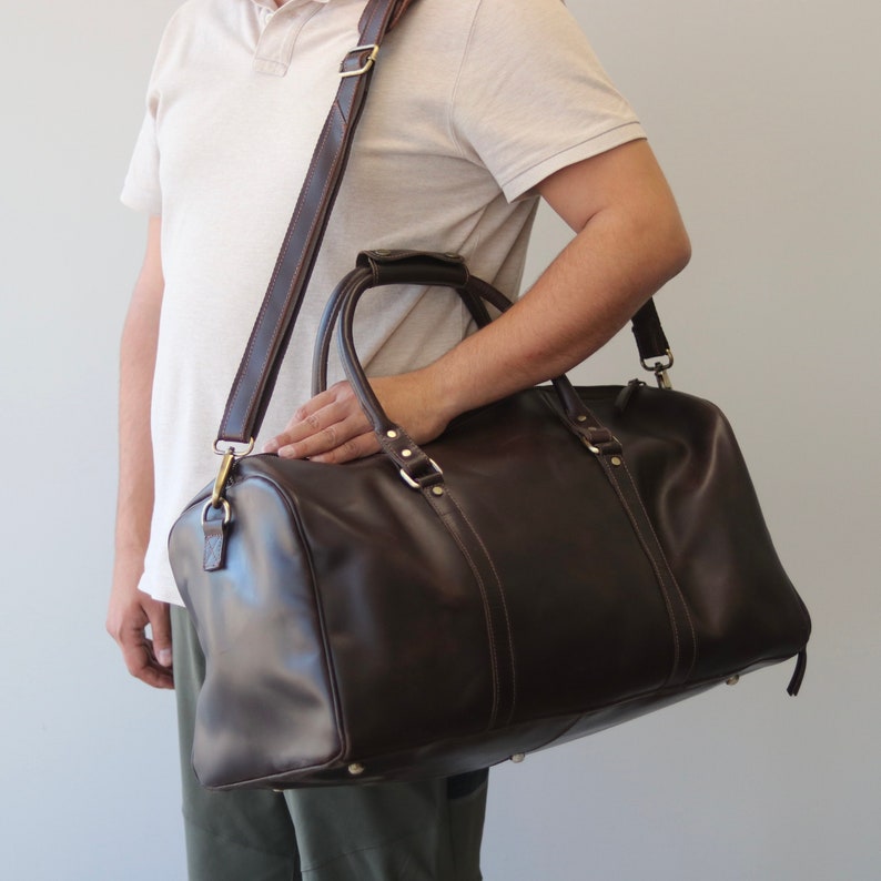 Personalized Leather Duffle Bag Gift for Him Groomsmen Etsy
