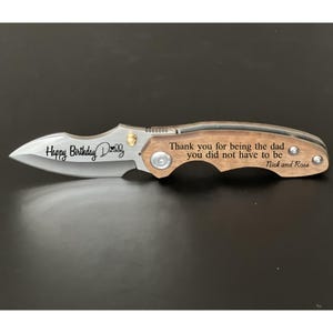 Birthday Gift for Stepdad, Fathers Day Gift, Gift for Stepdad, Birthday Gift for Adopted Dad, Men’s Birthday gift, Men Pocket Knife Gift