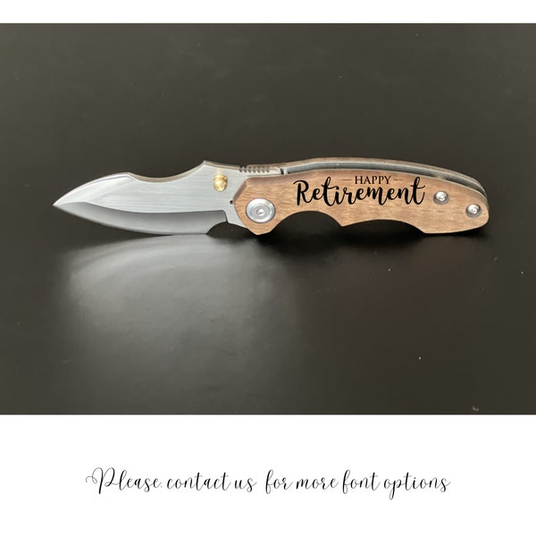 Retirement Gift, Retirement Gifts for Men and Women, Personalized Engraved Folding Knife, Happy Retirement Gift, Teacher Retirement Gift