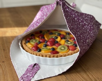 Sac à tarte fait main – transport pâtisserie – sac à gâteau réutilisable – cadeau gourmand