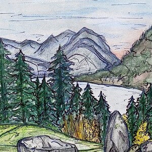 Original - Portland, OR Watercolor Illustration 4in x 5.5in