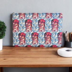 Bolsa grande Bowie | Capa para iPad | 29 x 20 cm | Bolsa grande | Tecido exclusivo | Quirky Purses | Tecido de ícone da música | Feito à mão | Fecho de zíper