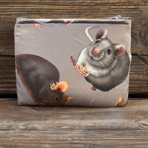 Trousse de maquillage pour rongeur, souris, rat | Trousse de maquillage | amateurs de rats | Cadeaux | Cadeau de Pâques | Sac de voyage | Trousse à cosmétiques | Cadeau d'anniversaire