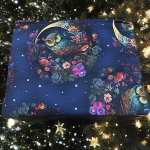 Gruselige Eule Schminktasche | Geschenke | Kosmetiktasche | Federmäppchen | Brillenetui | schwarze Magie | Greifvogel | Eule | Halloweens