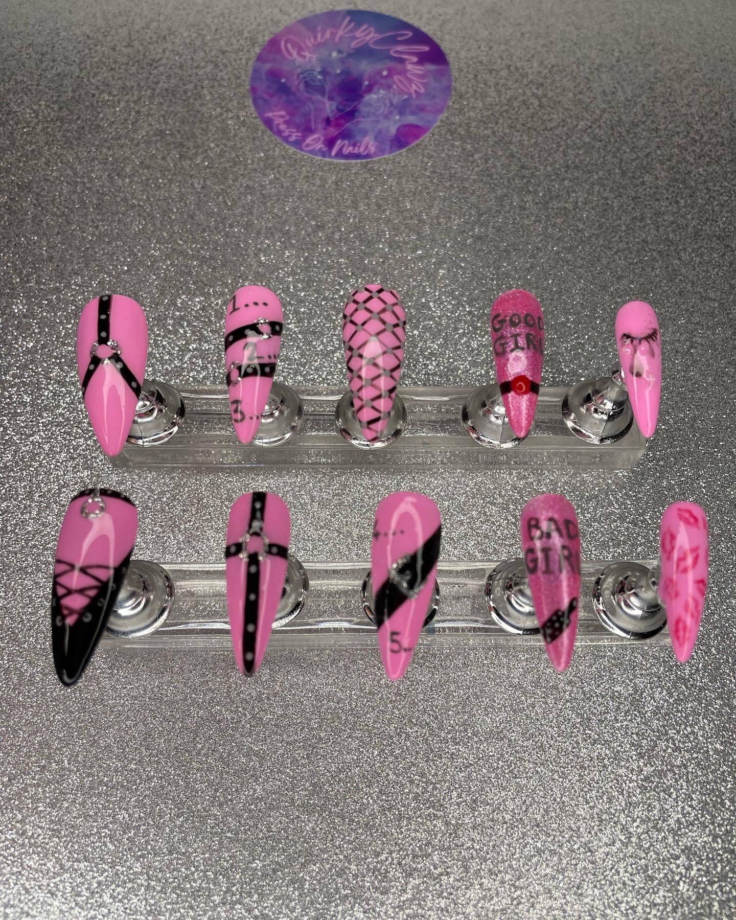 Princess Pink Kinky Bondage Nails Etsy