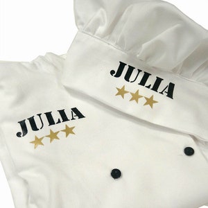 Cooking jackets for children. Personalized children's chef jacket. Chef hat and jacket set. Fully personalized gift image 3