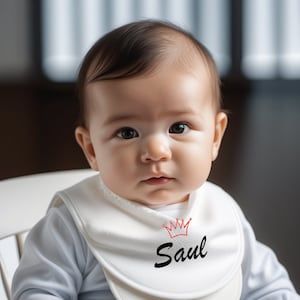男の子のディナーギフト。名前入りのベビーよだれかけ。最も気に入ったモデルをお選びください。オリジナルギフト