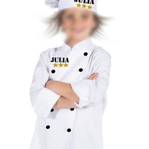 Cooking jackets for children. Personalized children's chef jacket. Chef hat and jacket set. Fully personalized gift image 1