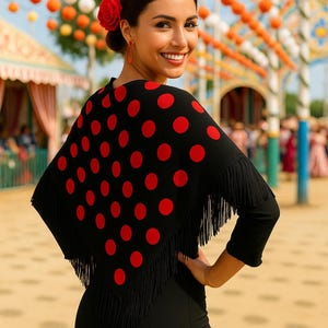 Flamenco shawl red - Etsy 日本