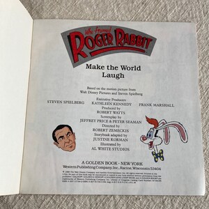 Who Framed Roger Rabbit Make the World Laugh 1988 A Golden Book Walt ...