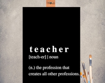 Leraar definitie poster, klas poster 18x24