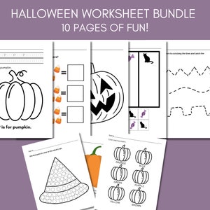 Feuilles de travail d'Halloween pour les enfants, ensemble de feuilles de travail d'Halloween pour les enfants d'âge préscolaire et prématernelle