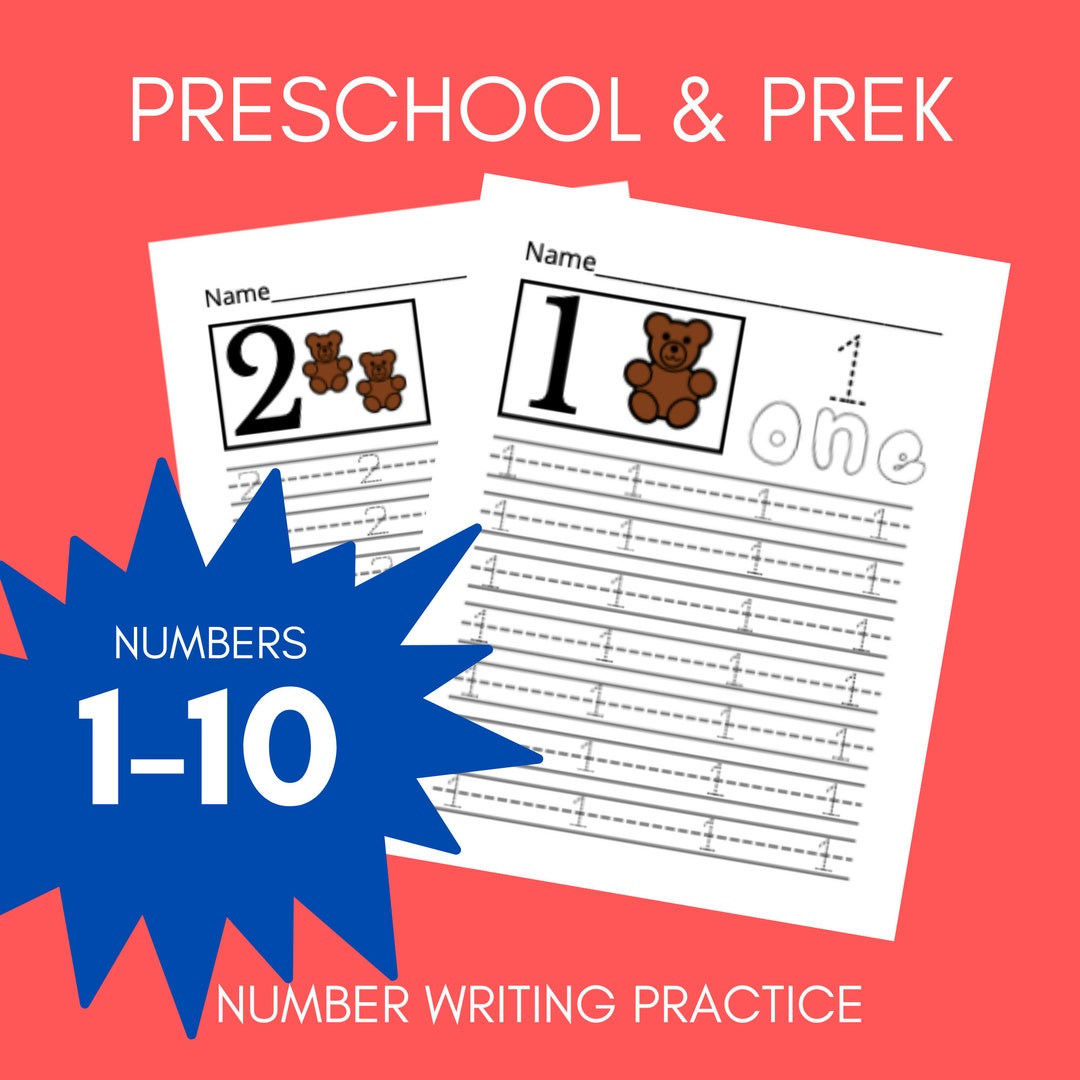 Number Writing Practice for Preschool and Prek, Counting Practice for ...