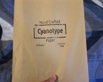 Cyanotype Kit 10 Sheets 8.5x11 inches. Solar Printing Art Paper, Handmade Hand Crafted Cyanotype Paper